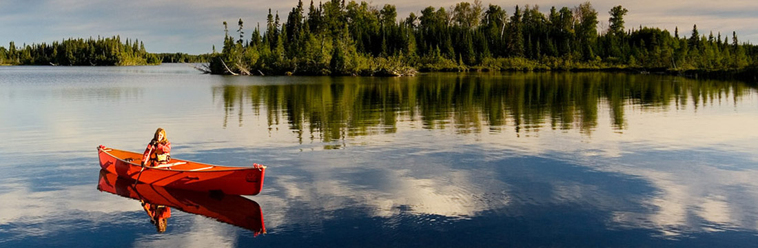 Canoe out on a lake